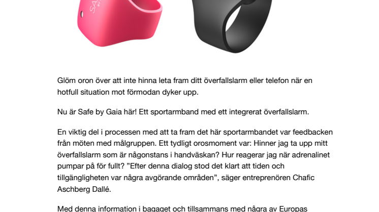 Sportarmband med överfallslarm