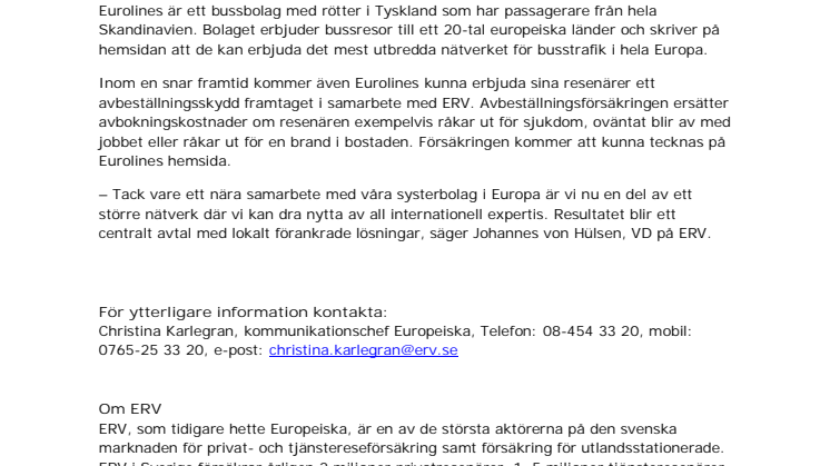 Nya internationella samarbetspartners för ERV