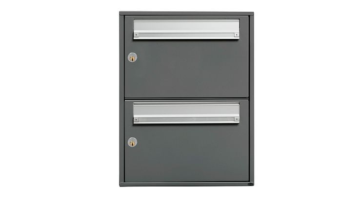 Renz Basic 784 postkasseanlæg - RAL 7012 - 2 fag - med lås