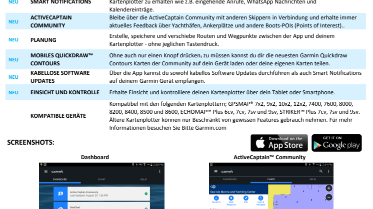 Datenblatt ActiveCaptain Mobile App