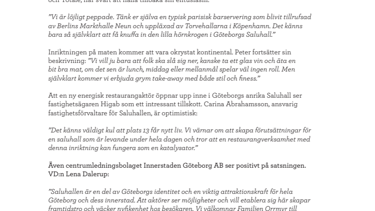 Ny krogsatsning inne i Stora Saluhallen i Göteborg