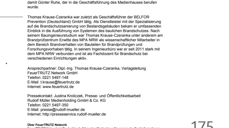 Thomas Krause-Czeranka neuer Verlagsleiter bei FeuerTRUTZ Network