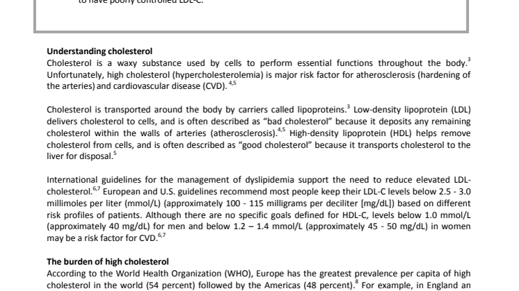 Bakgrundsinformation om LDL-kolesterol