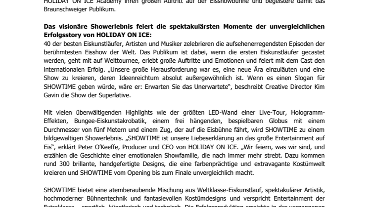 HOLIDAY ON ICE feiert erfolgreiche Premiere von SHOWTIME in Braunschweig