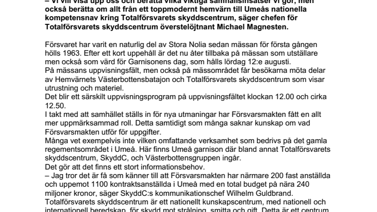 På lördag blir det Garnisonens dag på Stora Nolia