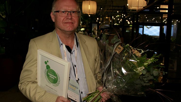 Årets Cleantechprofil 2018 Roger Gustavsson vid prisutdelningen.