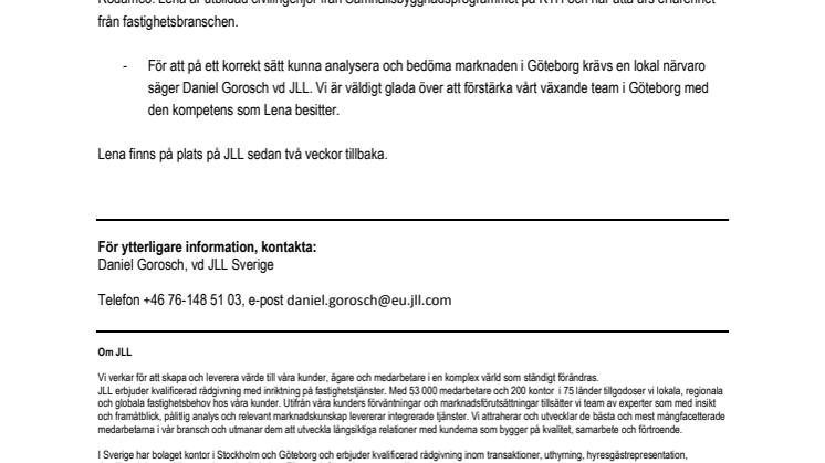 JLL förstärker ytterligare inom Värdering 