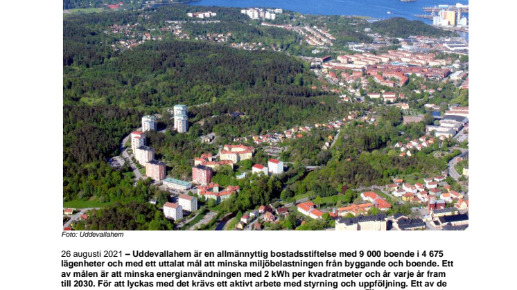 Energieffektivisering i fokus när Uddevallahem satsar vidare på fastighetsautomation i samarbete med Schneider Electric