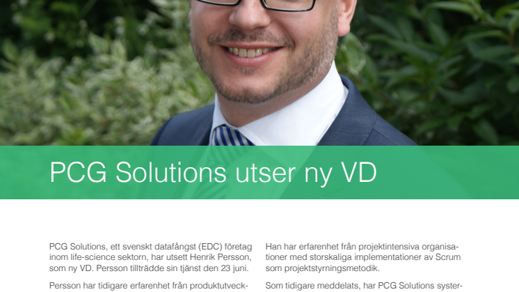 PCG Solutions utser ny VD