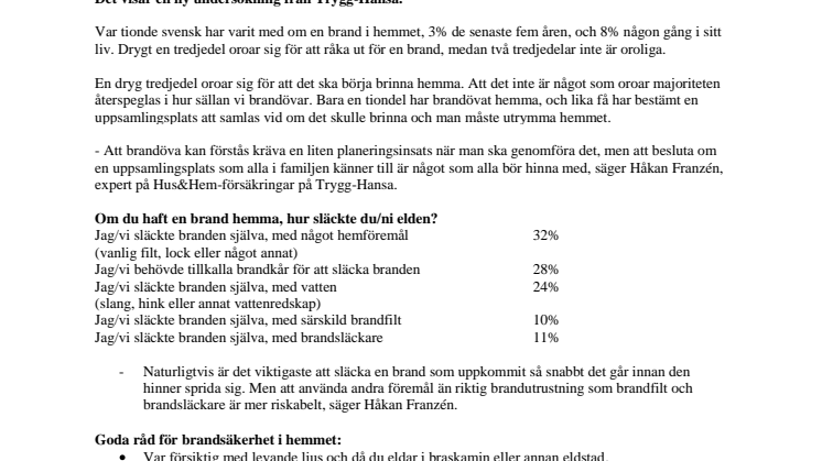 Så släcker vi bränder i hemmet