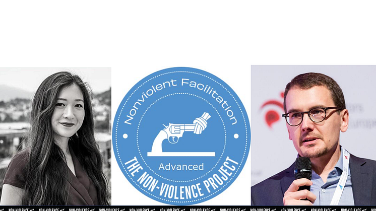 Two graduates of the Non-Violence Certified Change Facilitators Program An Nguyen and William L McClain.