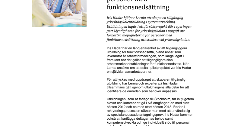 Iris Hadar skapar bättre studiemöjligheter för personer med funktionsnedsättning