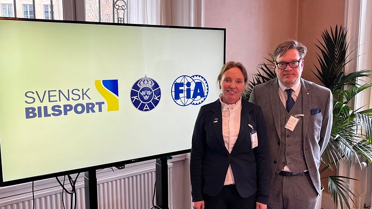 Anna Nordkvist, Secretary General of the Swedish Automobile Sports Federation and FIA Vice President Sport Europe and Anders Ydstedt, chairman of KAK's Expert Council. 