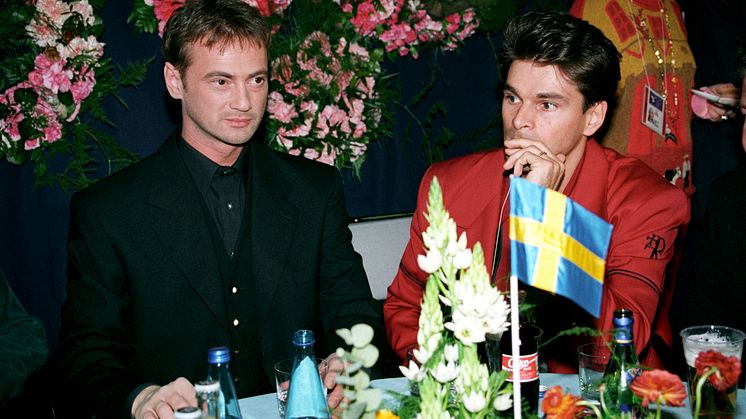 Christer Björkman och Niklas Strömstedt vid ESC i Malmö 1992