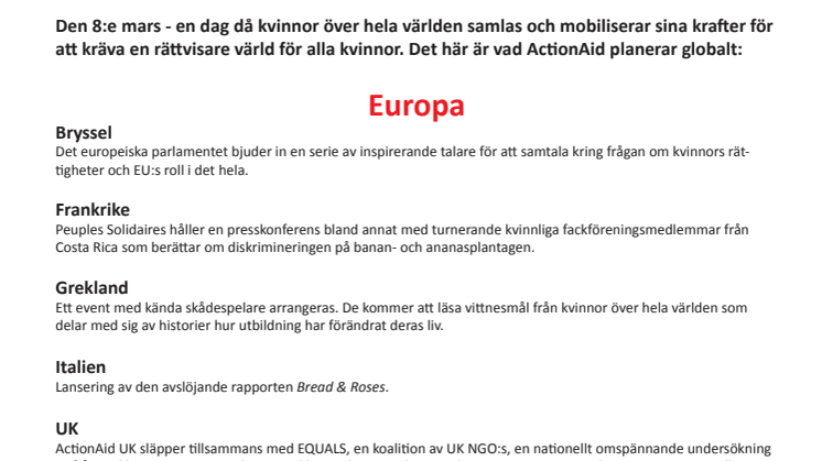 Kvinnor över hela världen samlas för att kräva sina rättigheter