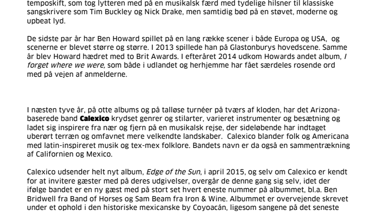 Fire nye navne til NorthSide 2015 