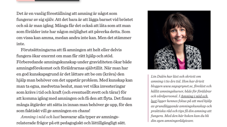 Amningsboken som förklarar, stöttar och peppar utan pekpinnar