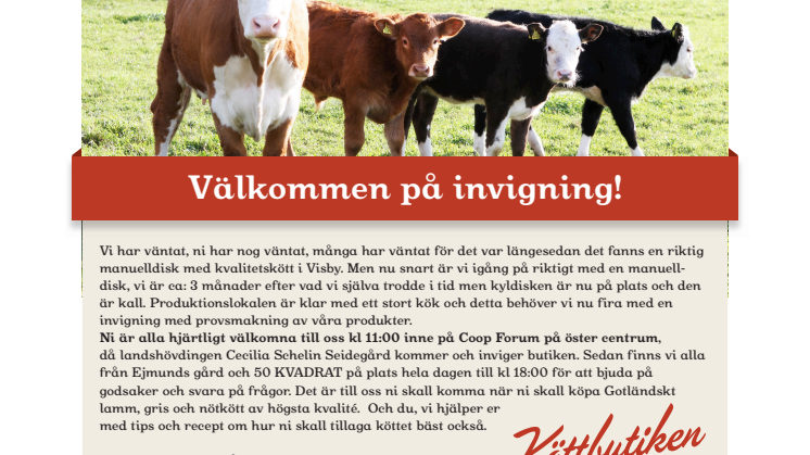 Pressinbjudan: Invigning Köttbutiken