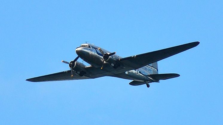 Det rörliga kulturarvet innefattar bland annat veteranflygplan, som DC-3:an Daisy på bilden. Foto: Johan Fredriksson, CC BY-SA 3.0.