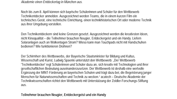 Was kommt nach Laptop und Lederhose? Schülerwettbewerb fördert bayerische Technikentdecker