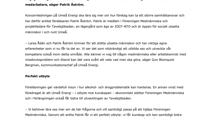 Umeå Energis koncernledning utbildas i socialt ansvar