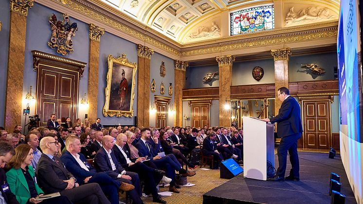Rt Hon Mark Spencer MP UK Minister for Food Farming and Fisheries addresses delegates at the NSC 2024 Summit