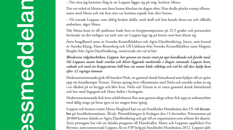 Loppan blev Årets bragdhund