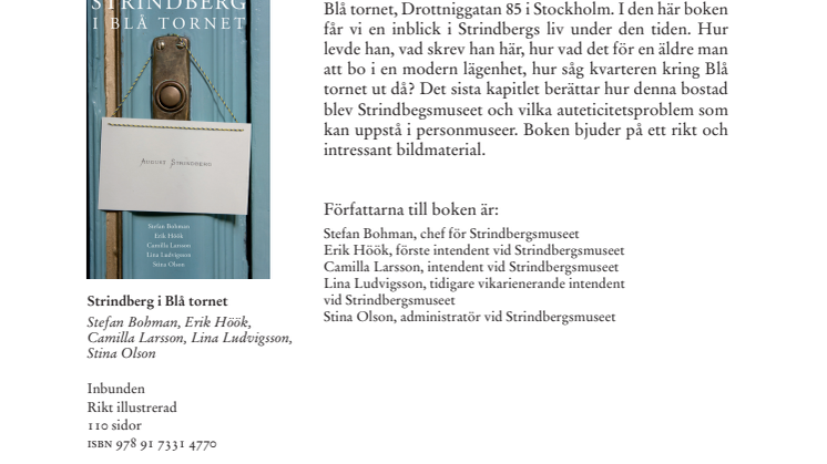 Ny bok: Strindberg i Blå tornet