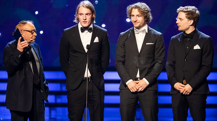Herrstafettlaget i skidskytte vinner Årets Lag - Sebastian Samuelsson, Peppe Femling och Jesper Nelin