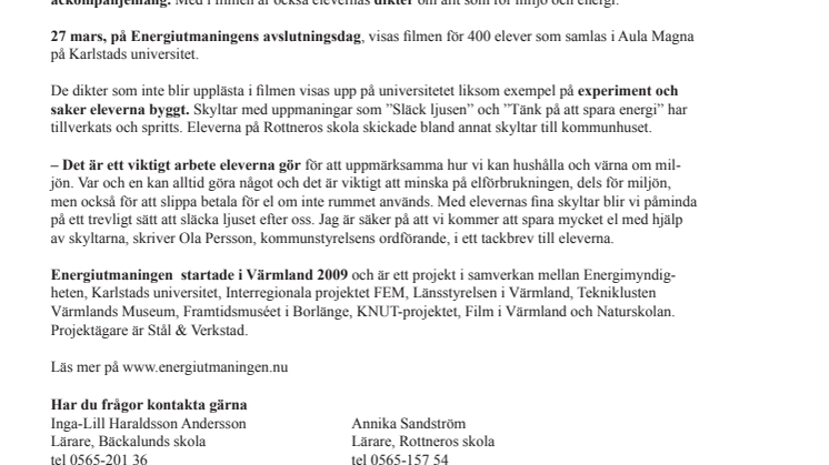 Eleverna som vet hur man hushållar med energi