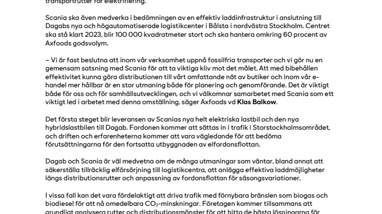 Axfood och Scania i samarbete för hållbara transporter 