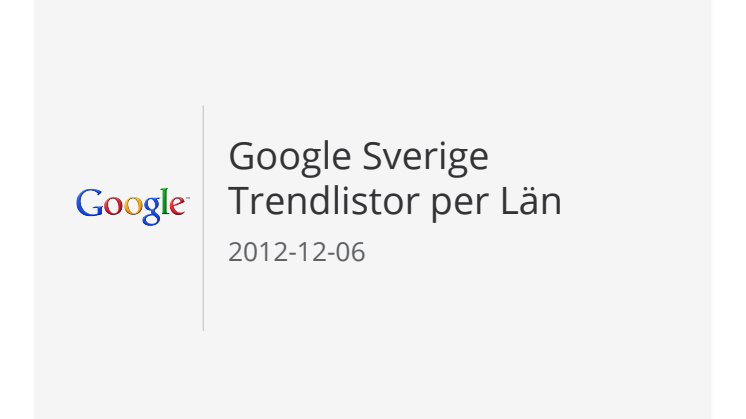 Trendlistor per län i Sverige 2012