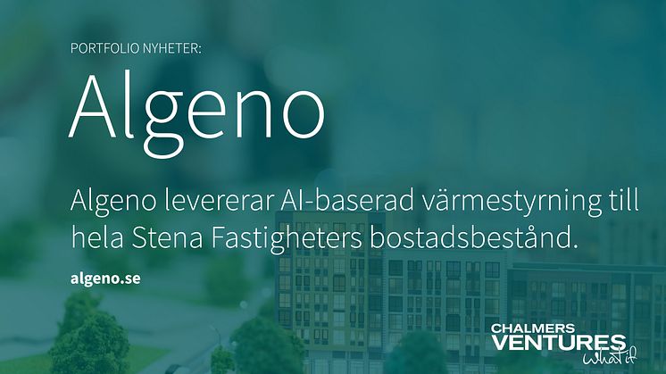 Algeno levererar AI-baserad värmestyrning till hela Stena Fastigheters bostadsbestånd