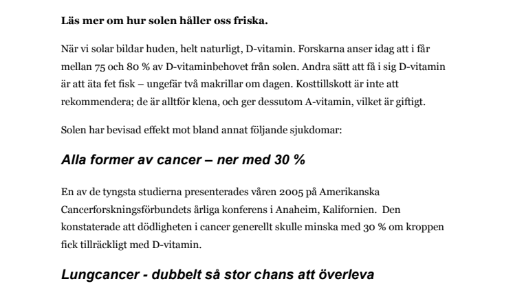 Håll dig frisk – njut av solen!