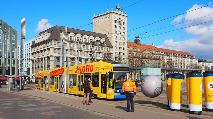 Tram-EM 2022 in Leipzig - Geschicklichkeitstest auf dem Augustusplatz