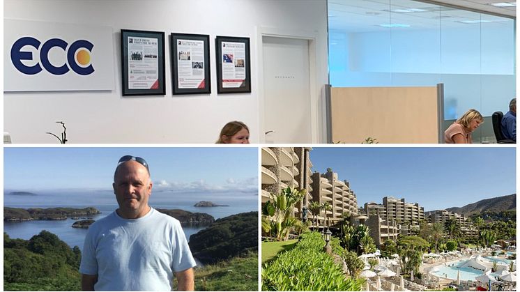 ECC claims firm.  Bottom left:  Andrew Rees, former ANFI owner, and ECC client.  Right:  ANFI Beach Club.