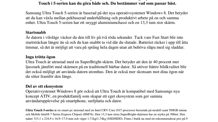 Laptop med pekskärm: Bär mindre, gör mer med Samsung Ultra Touch