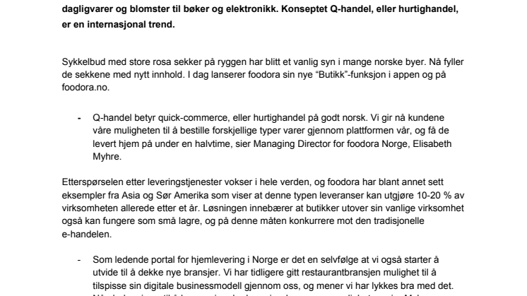 foodora utvider kraftig: Skal levere “alle” typer varer 