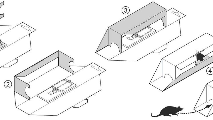 Musfälla i box illustration
