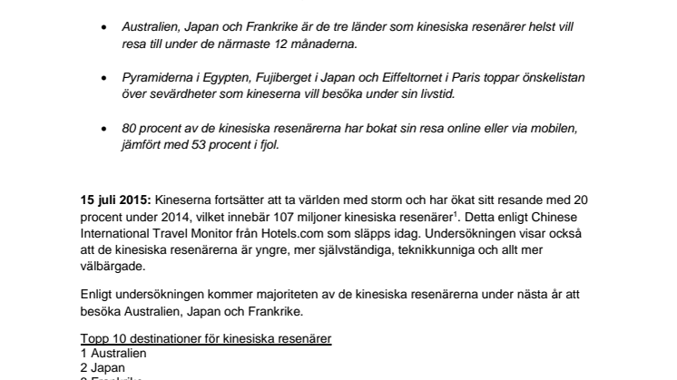Kineser fortsätter ta världen med storm och ökar stadigt sitt resande