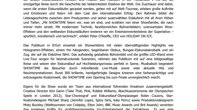 HOLIDAY ON ICE kommt mit neuer Produktion SHOWTIME nach Erfurt