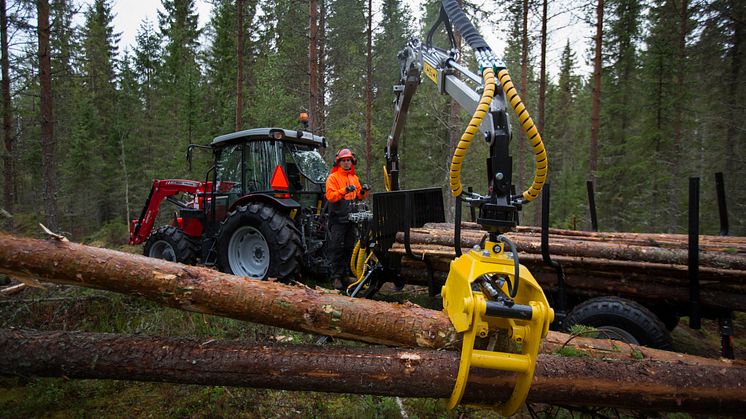 Den nya huggarvagnen och de mindre kranarna