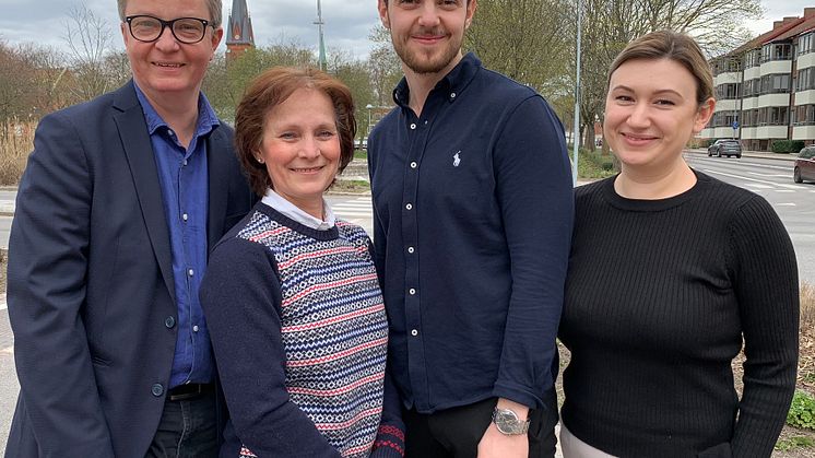– Vårt mål är att bli Skånes mest företagsvänliga kommun, säger Eslövs kommuns näringslivschef Lars Persson, kommunalråd Catharina Malmborg, näringslivsstrateg Kosovar Gashi och företagslots Natasa Curic.