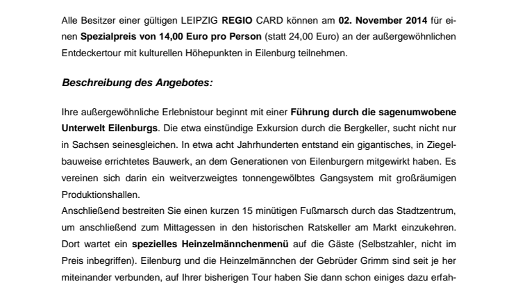 Beschreibung Aktions Angebot für November 2014