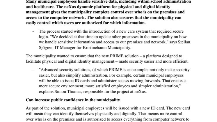 Kristinehamn Municipality boosts security with dynamic identity management