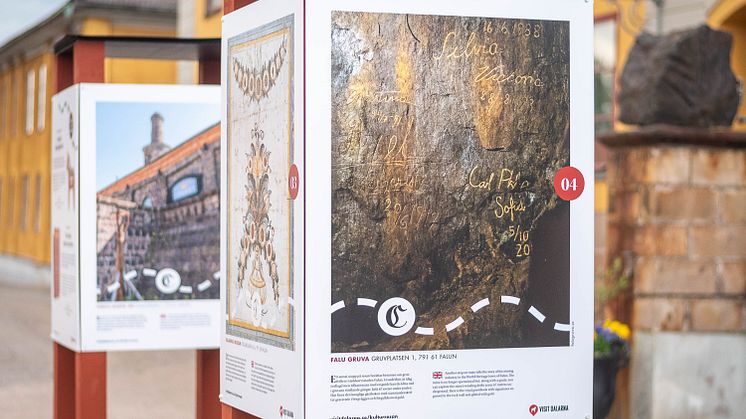 Den nya utställning vid Gruvplatsen i Falun ska inspirera till besök av Dalarnas rika utbud inom kultur och mat. Foto: Anna Holm