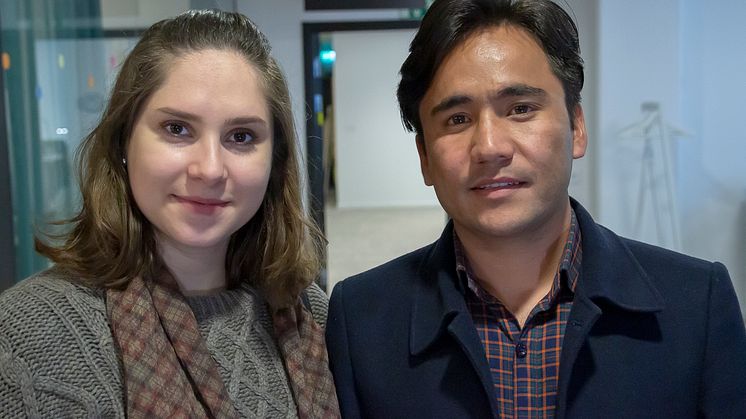 Malmö stads nya fristadsförfattare Mukhtar Wafayee med hans fru Nilofar Langar. 