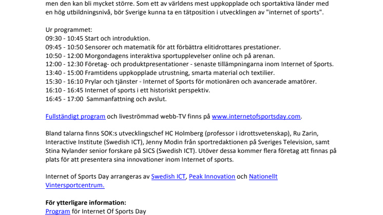 Pressinbjudan - Nationellt IT- och sportseminarium i Åre