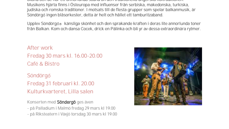 Ostoppbar tamuritzamusik med Söndörgő och After Work på Kulturkvarteret!