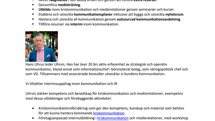 ​Uhrvis stärker och utvecklar kommunikationen